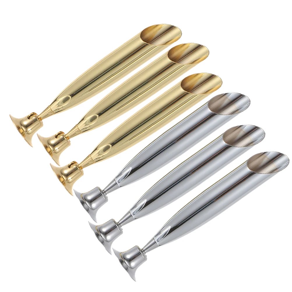 

6 Pcs Pen Desk Fixed Socket Rack Holder Stainless Steel Metal Single Stand Simple