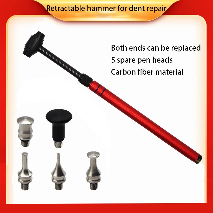 Car Dent Repair Hammer No Trace Shaping Body Sheet Metal Dent Repair Striking Hammer Leveling Tool Retractable Hammer