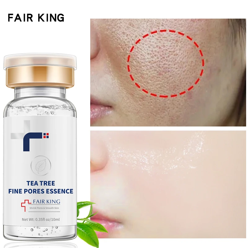 Tea Tree Pore Shrinking Hyaluronic Acid Moisturizing Facial Serum Improve Enlarged Pores Dry Skin Smooth Firm Skin Facial Care