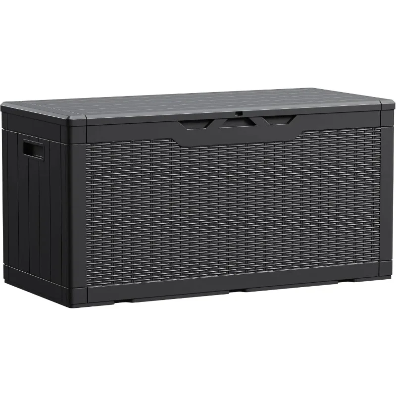 

Box Indoor Outdoor Lockable Storage Container For Patio 100 Gallon Waterproof Large Resin Deck
