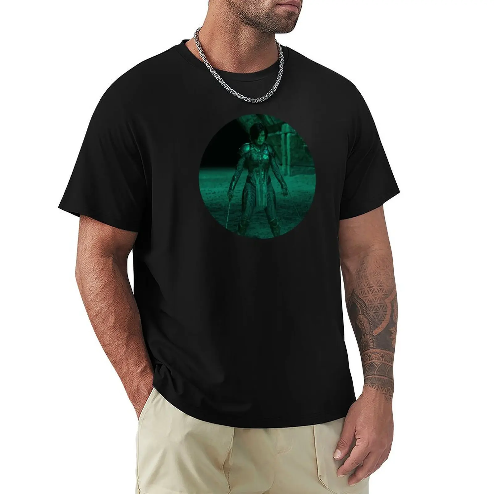 Kit Tanthalos Wearing the Kymerian Cuirass Willow T-Shirt Work Wear Simple Tee Shirt
