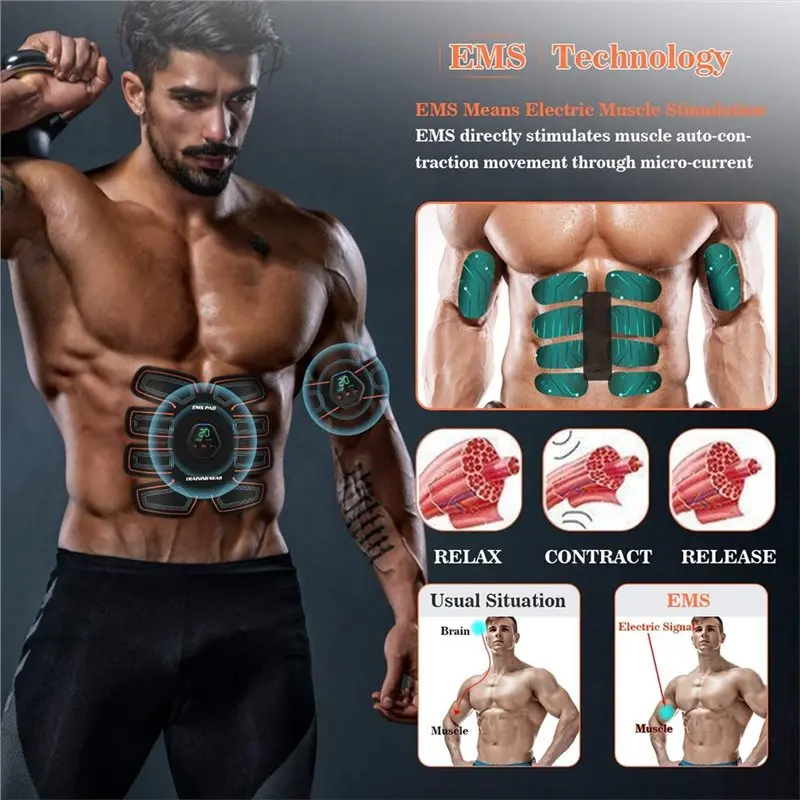 

B11A-Trainer Muscle Stimulator EMS Muscle Stimulator Electric Abdominal Muscle Toner 10 Modes & 20 Intensities