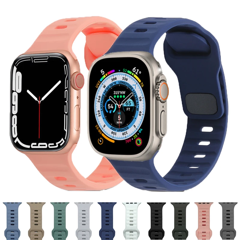 Sportarmband für Apple Watch Serie 11 10 9 SE 3 46 mm 42 mm 41 mm 40 mm 44 mm 45 mm Silikonarmband für iWatch Ultra 3 2 1 49 mm Armband