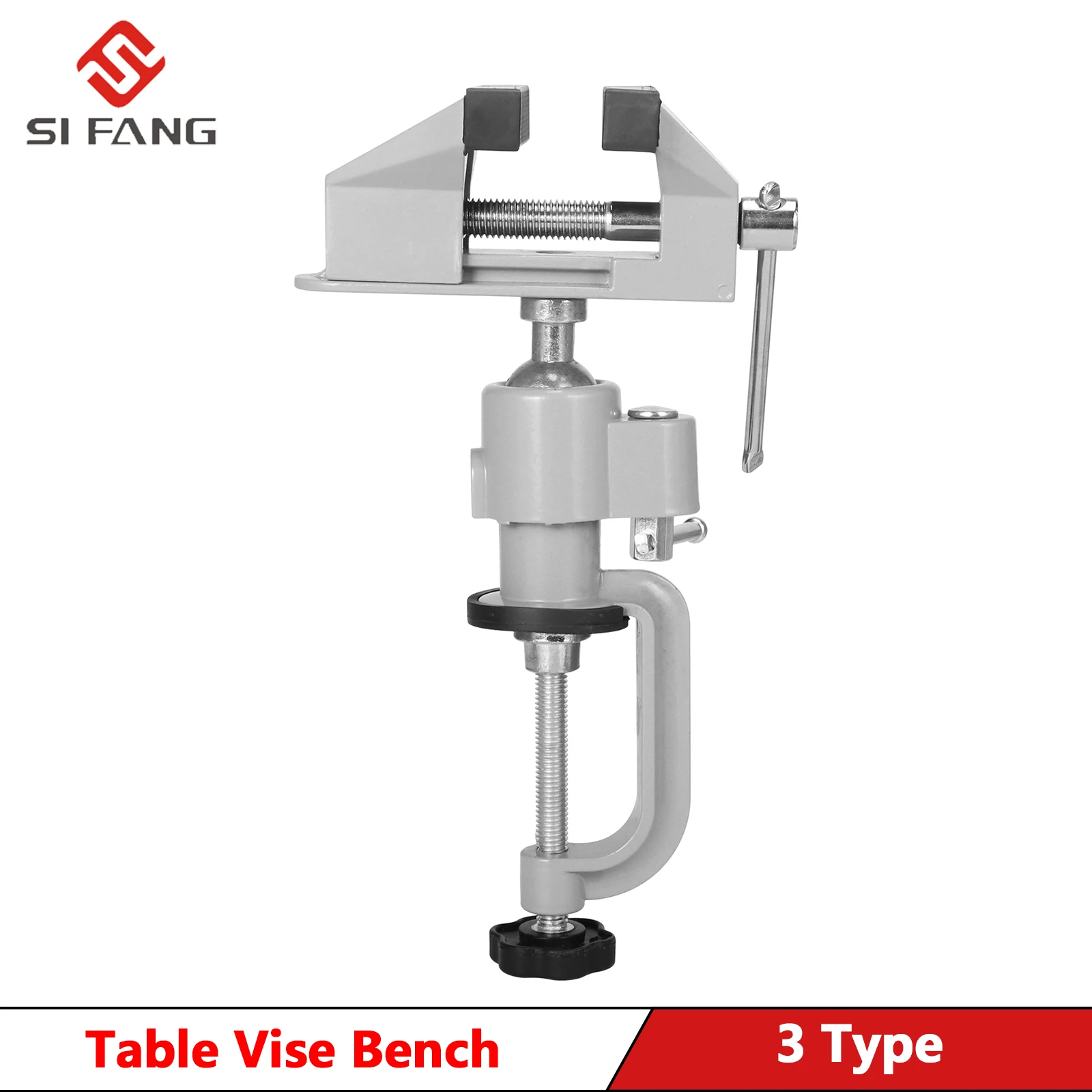 Aluminum Table Bench Top Vise Vice Universal Swivel Clamp 360° Rotating Electric Drill for Rotary Tool