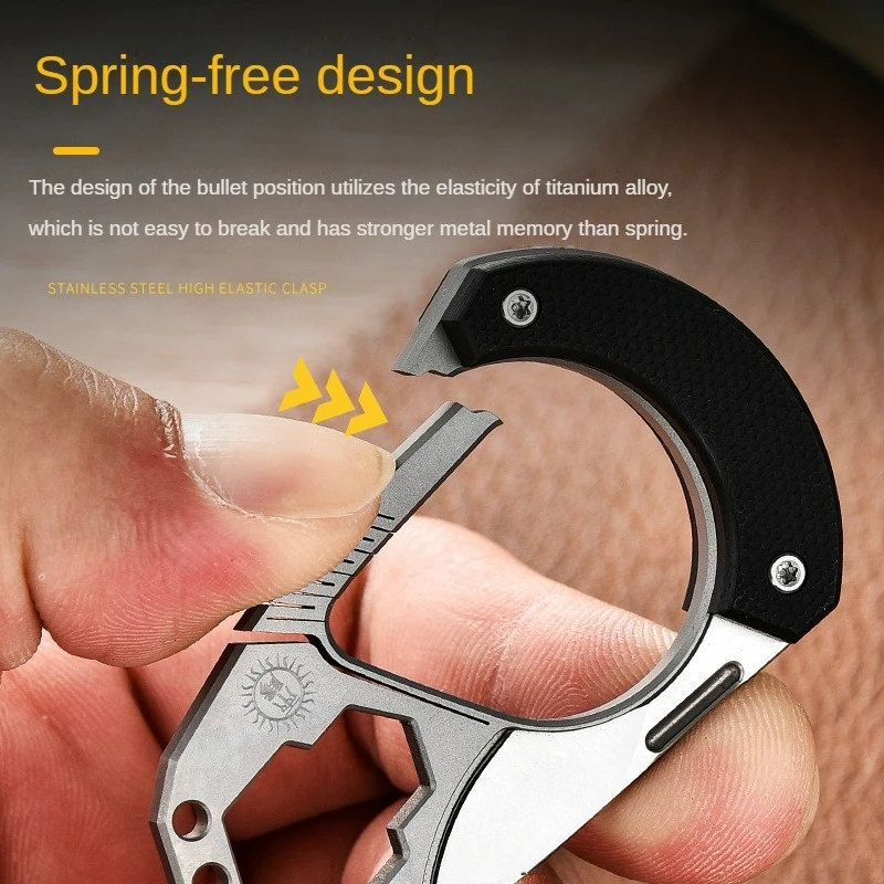 

2024 Multifunctional titanium alloy key chains wholesale EDC portable key chains Mini knife Self-defense key chain cute