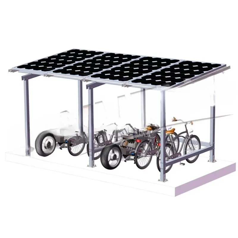 Aluminum Photovoltaic Mounting Bicycle Rack Motorcycle Garage Solar Mounting Bracket