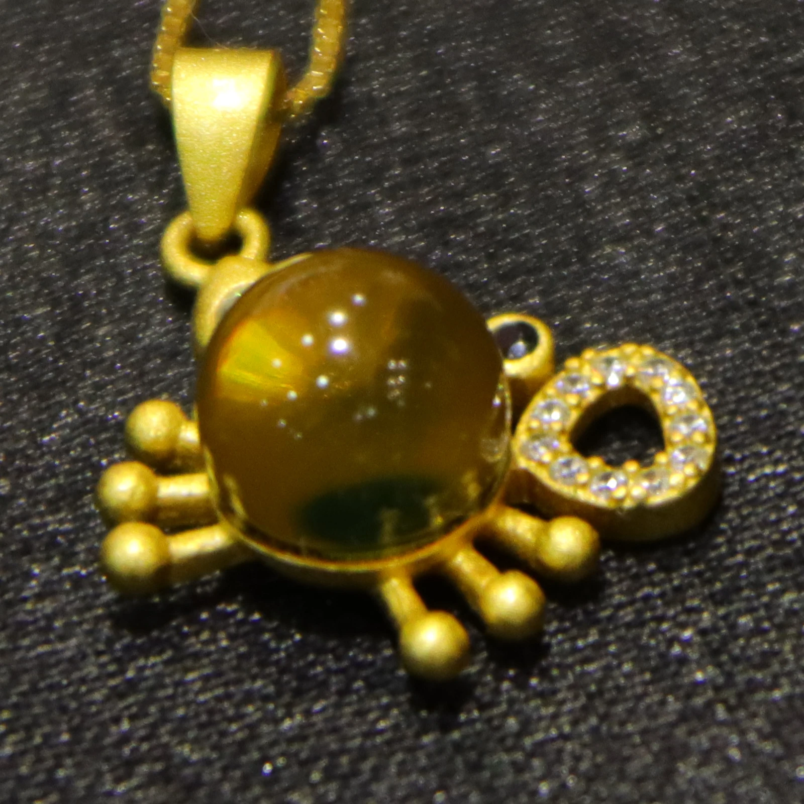 Pure Silver Mexican Blue Amber Pendant 7mm Crab Design Natural Gemstone Jewelry Gift for Women