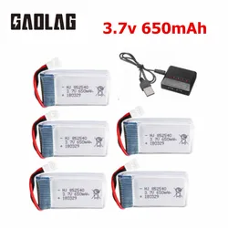 3.7V 650mAh 25c akumulator lipo + ładowarka do SYMA X5C X5C-1 X5 H5C X5SW X6SW H9D H5C części zamienne do dronów RC 852540   Bateria 3,7 V