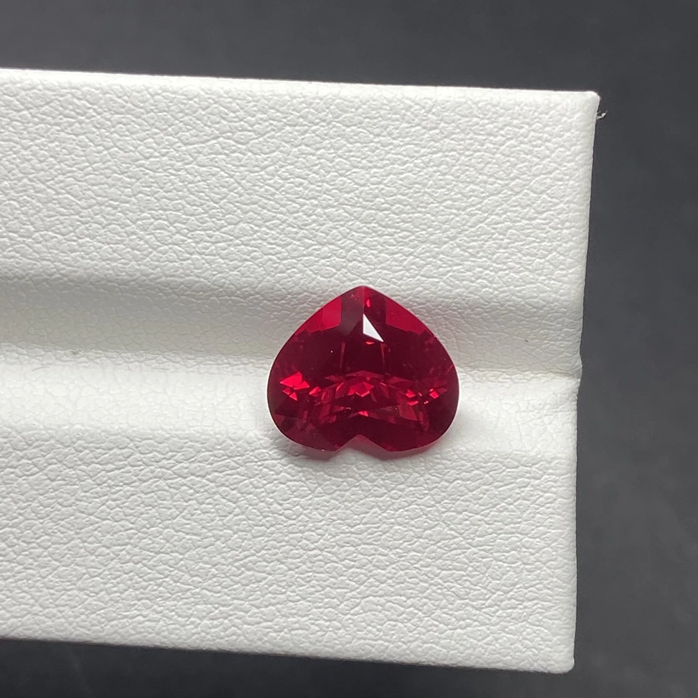 

Lab Grown Red Ruby Heart Shape 5x5mm to 12x12mm Loose Gemstones For Ring Jewelry Making Materials Selectable GRC Certificate