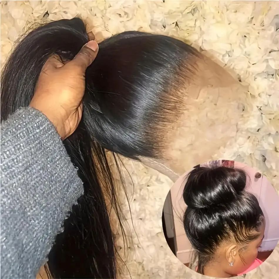 

Bone Straight Hd 360 Full Lace Wig Human Hair Pre Plucked Hd Lace Front Wigs Human Hair Wigs 36 Inch Lace Frontal Wig For Women
