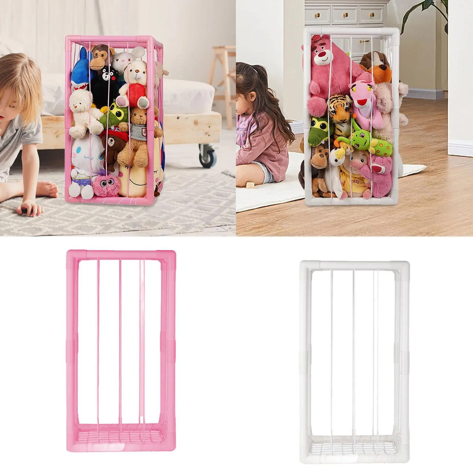 

Stuffed Animal Zoo Storage Plush Toy Organizer Portable Large Capacity Sturdy Plush Doll Storage Holder for Nursery Preschool