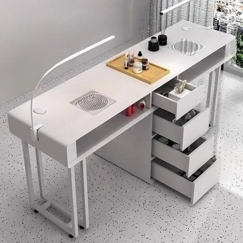 عرض ضوء مسمار مكتب تخزين اليد الأبيض المهنية مسمار مكتب جامع Tavolo Unghie الإبداعية Tavolo مانيكير أثاث فريد من نوعه