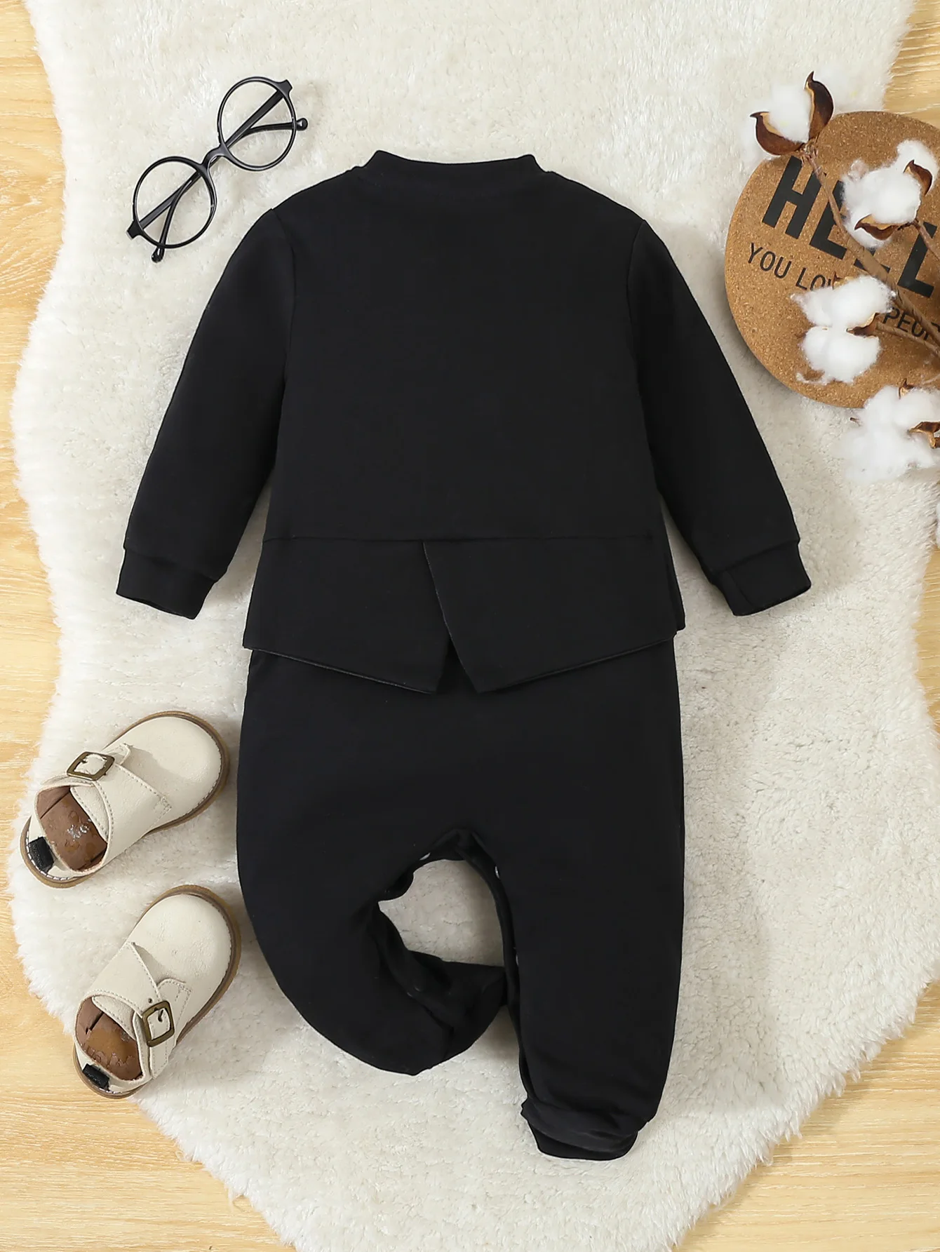 Autumn Infant Baby Boy Rompers Cotton Gentleman Footed Romper Prince Costume Infant Jumpsuits Boys Formal Clothes  For 0-12M