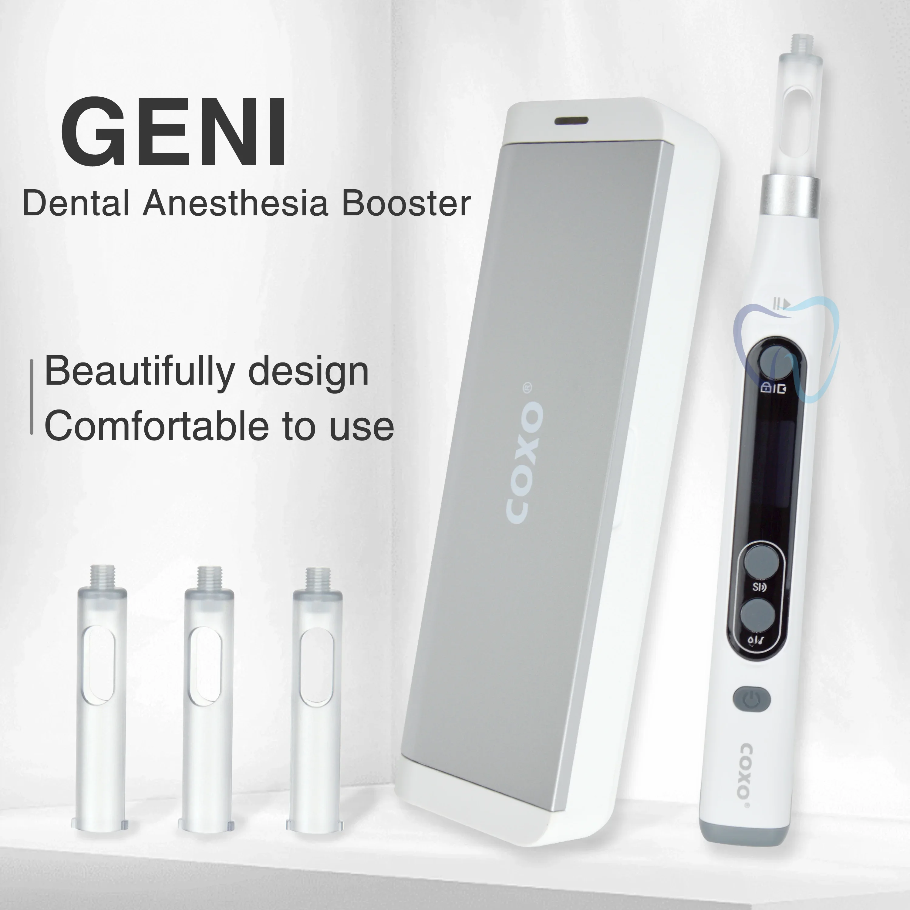 GENI – Booster d'anesthésie numérique dentaire, 3 Modes, stylo injecteur d'anesthésie dentaire avec système de musique, seringue de dentiste, dentisterie