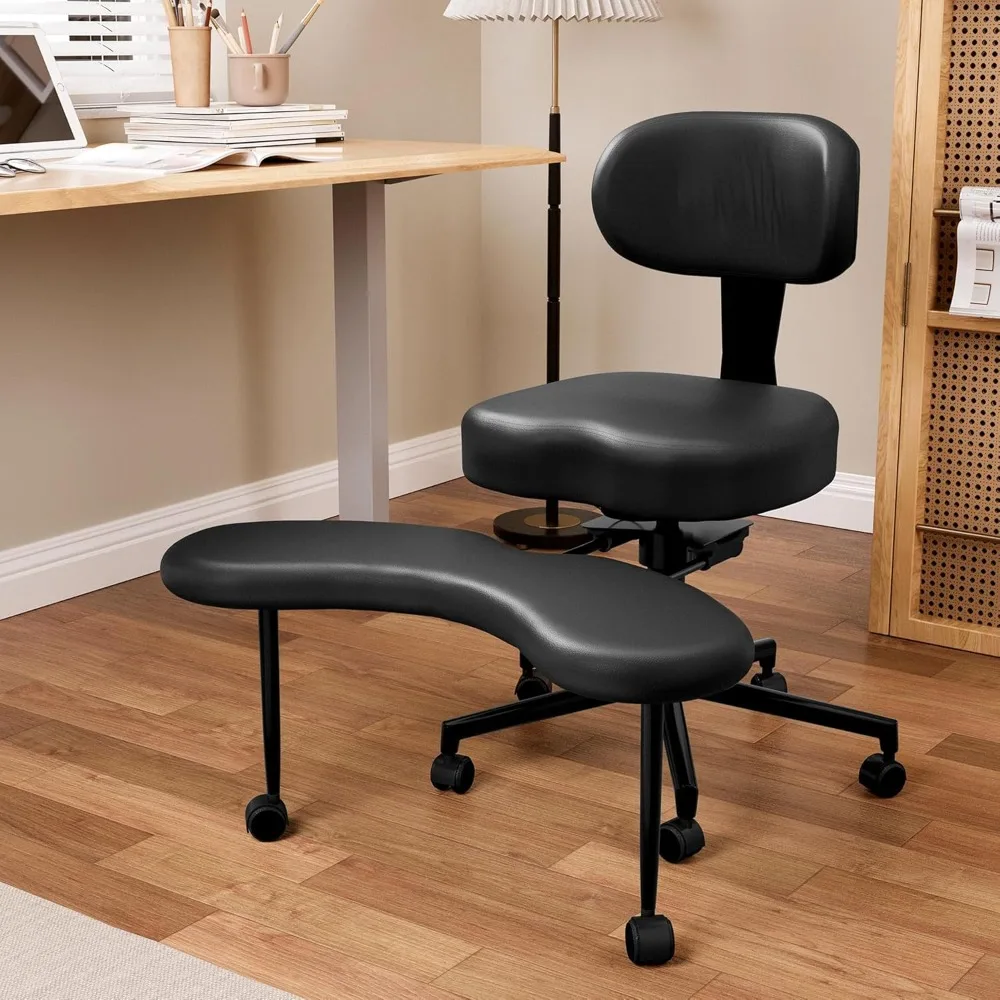 

Cross-Legged Office Meditation Chair with Back Support - Criss Cross ADHD Chair with Wheels- Ergonomic Yoga Desk