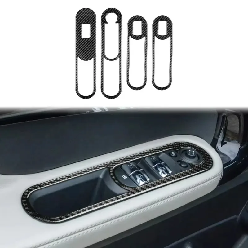 

New for Carbon Fiber Window Lift Switch Panel Cover Trim for MINI Cooper Countryman F60