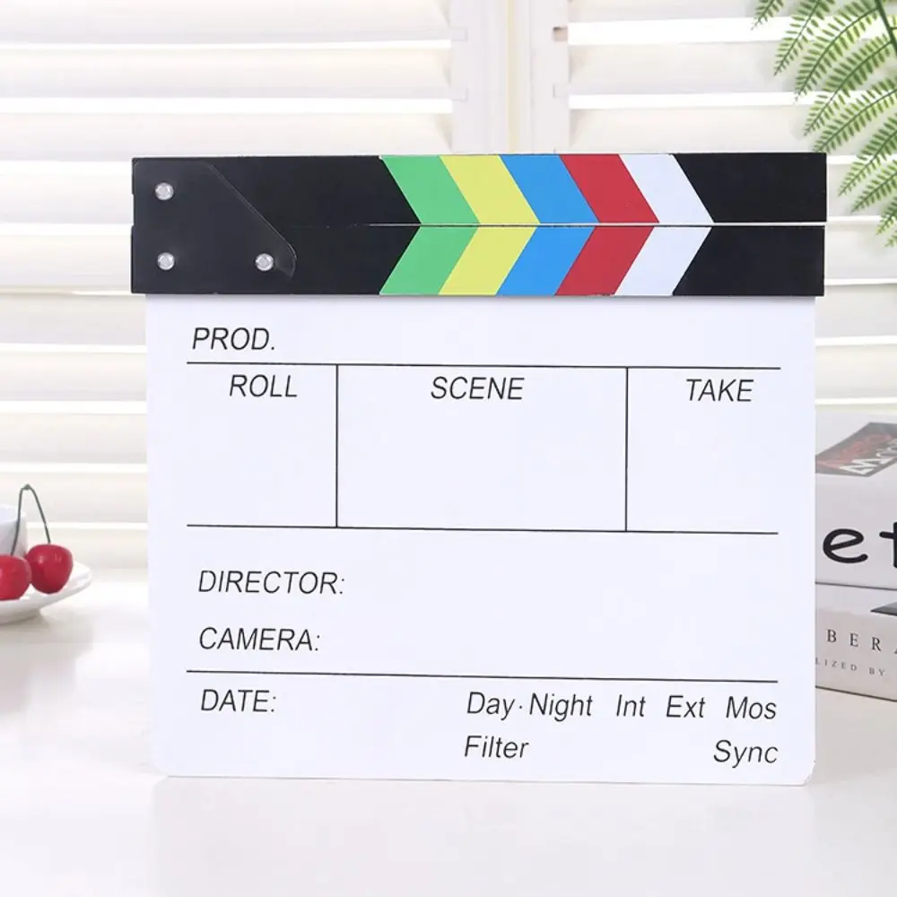 Acrílico Regisseur Cena Clapperboard, Fotografia Prop Board, ornamentos personalizados