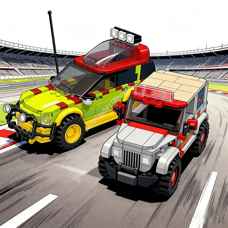 

518pcs MOC Dino World Two Pack City Champions Model Building Christmas Gifts Blocks Architecture Toy DIY Creative Idea Education