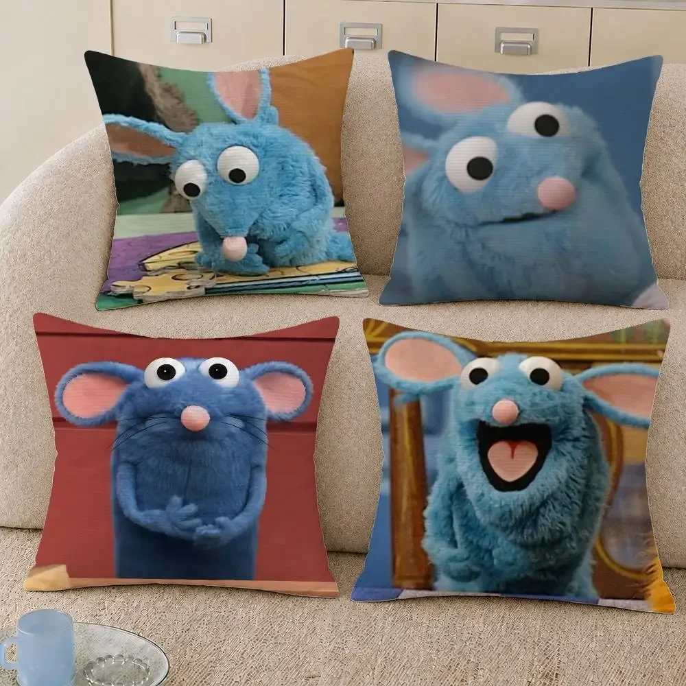 Character Tutter Fraggle Rock Puppet Cushion Cover Decorative Pillowcase Soft Short Plush Cozy Durable Sofa Home Decor Items