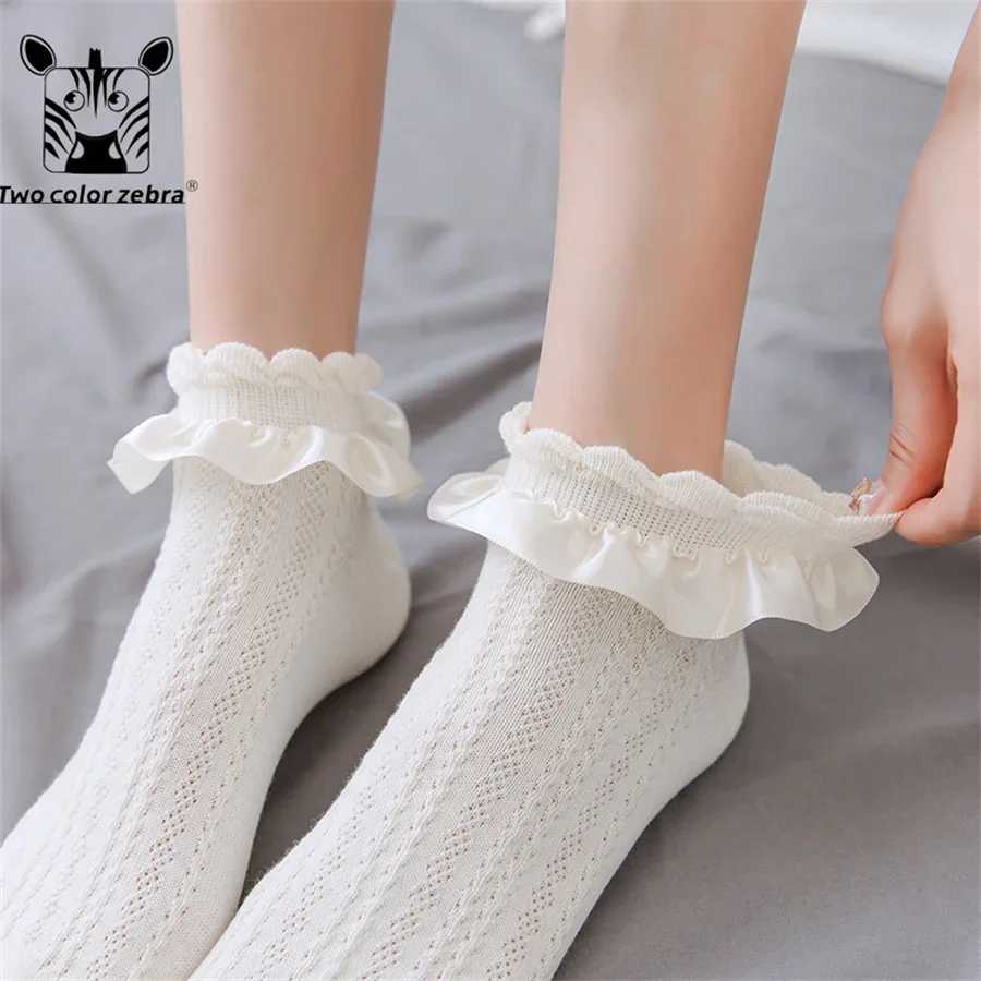 Summer Thin Section Lolita Maiden Sweet Wind Solid Color Aldult Sock Lace Cosplay Costume Accessories Daily Necessities