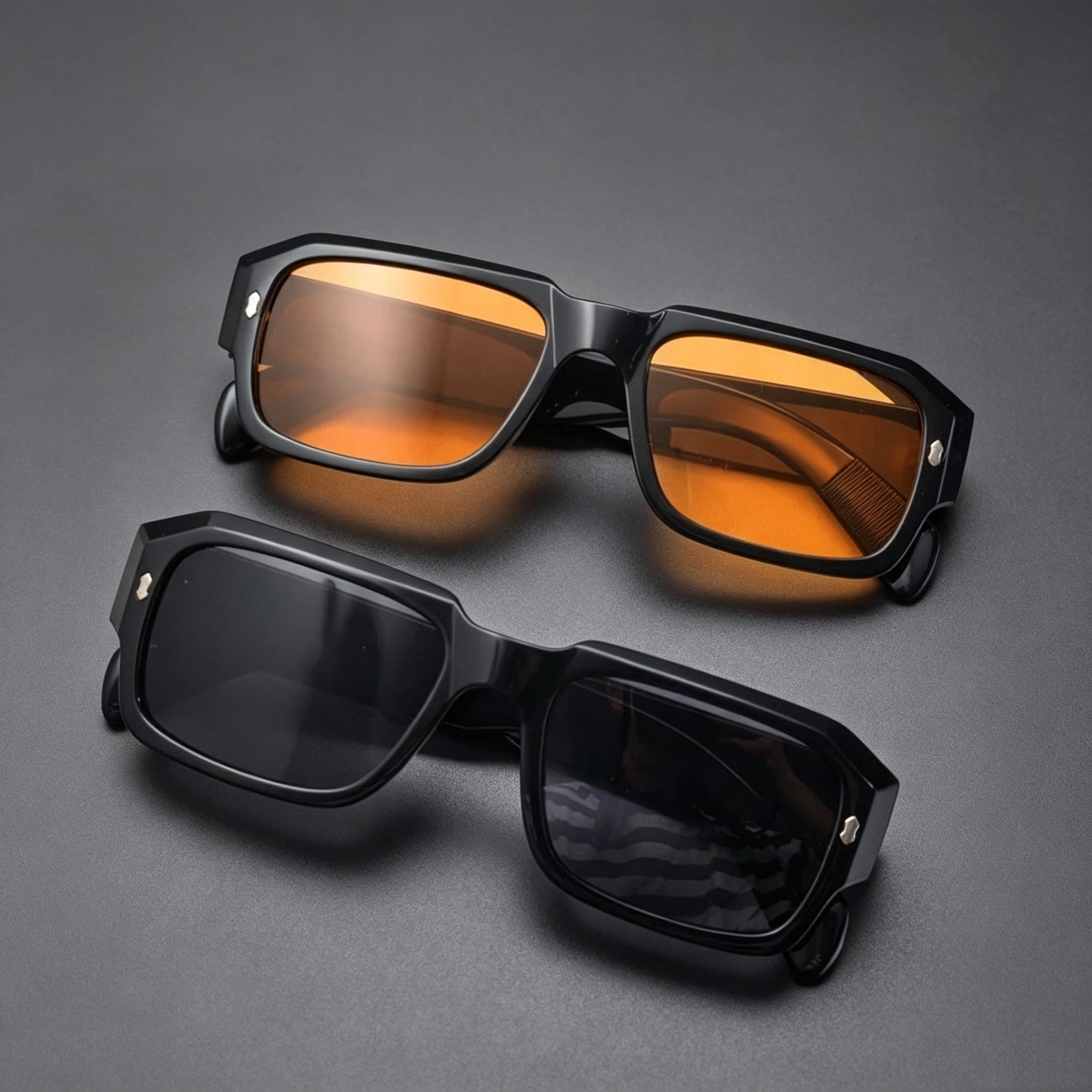 3PCS New Men's Retro Square Frame Fashion Glasses Set Classic and Trendy Sunglasses Outdoor Sunshade Leisure Travel Eyewear
