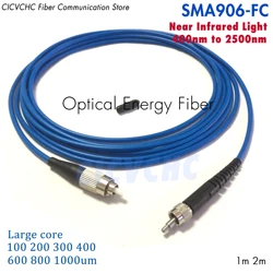 SMA906-FC Energy Quartz Fiber Optic with 100 to 1000um Large Core Near Infrared Light 400-2500nm Na0.22 Extend Diode Laser