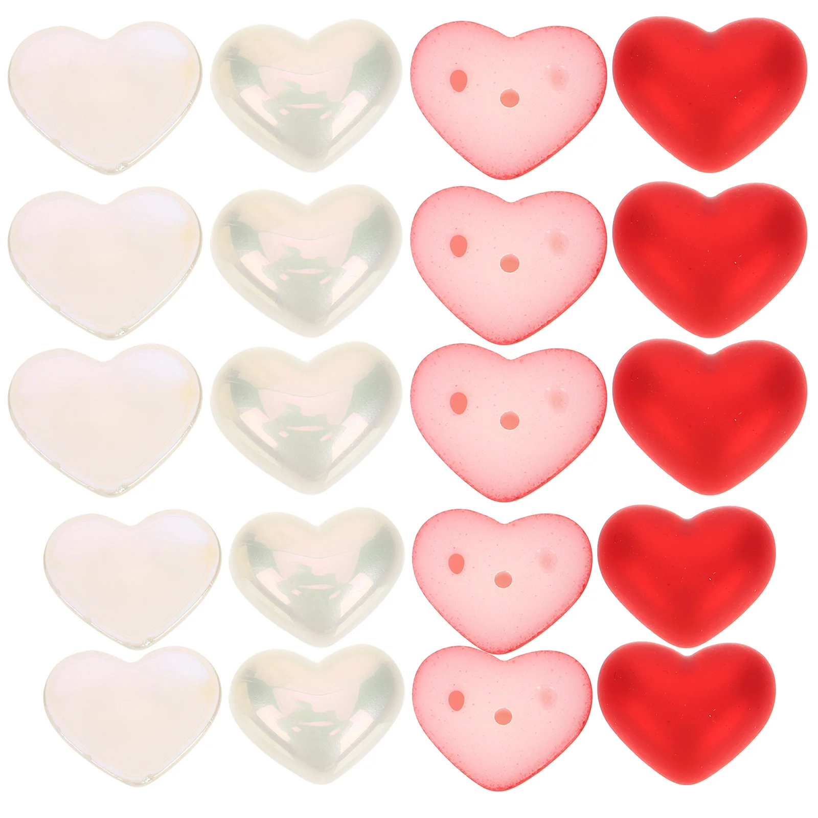 

20Pcs Valentines Heart Shape Plastic Pearl Vase Filling DIY Jewelry Decorative Pieces Romantic Wedding Table Centerpiece