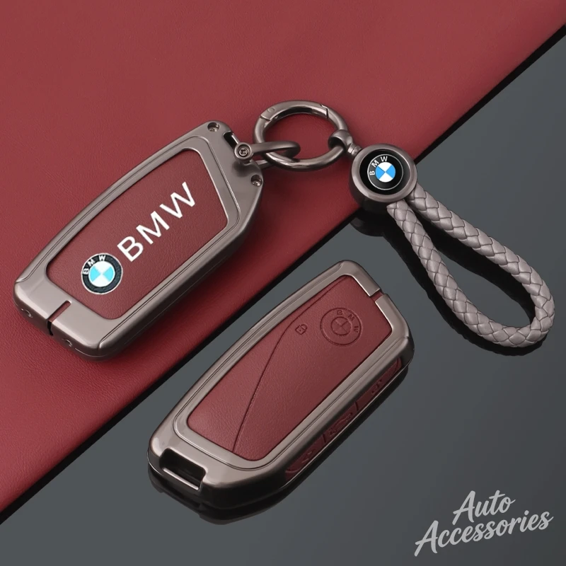 

Car Leather Red Key Case Cover Shell Styling Accessories For BMW i7 X7 G07 LCI iX I20 X1 U11 7 Series G70 G09 XM U06 G81 M3 2023