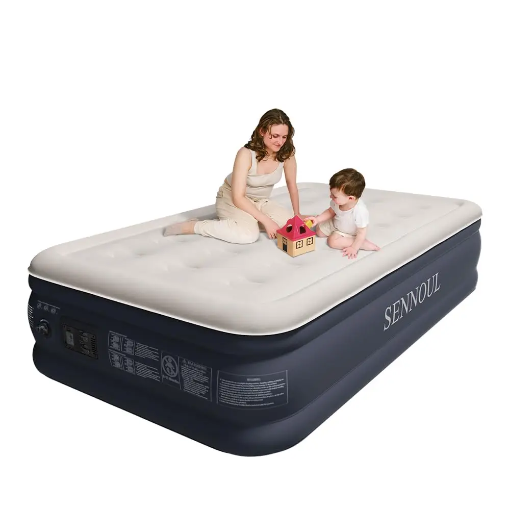 

Air Mattr With Built In Pump - Upgraded Twin Blow Up Mattress, 2 Mins Qui Self Inflatable With Double Air Chamber,16""/550Lbs