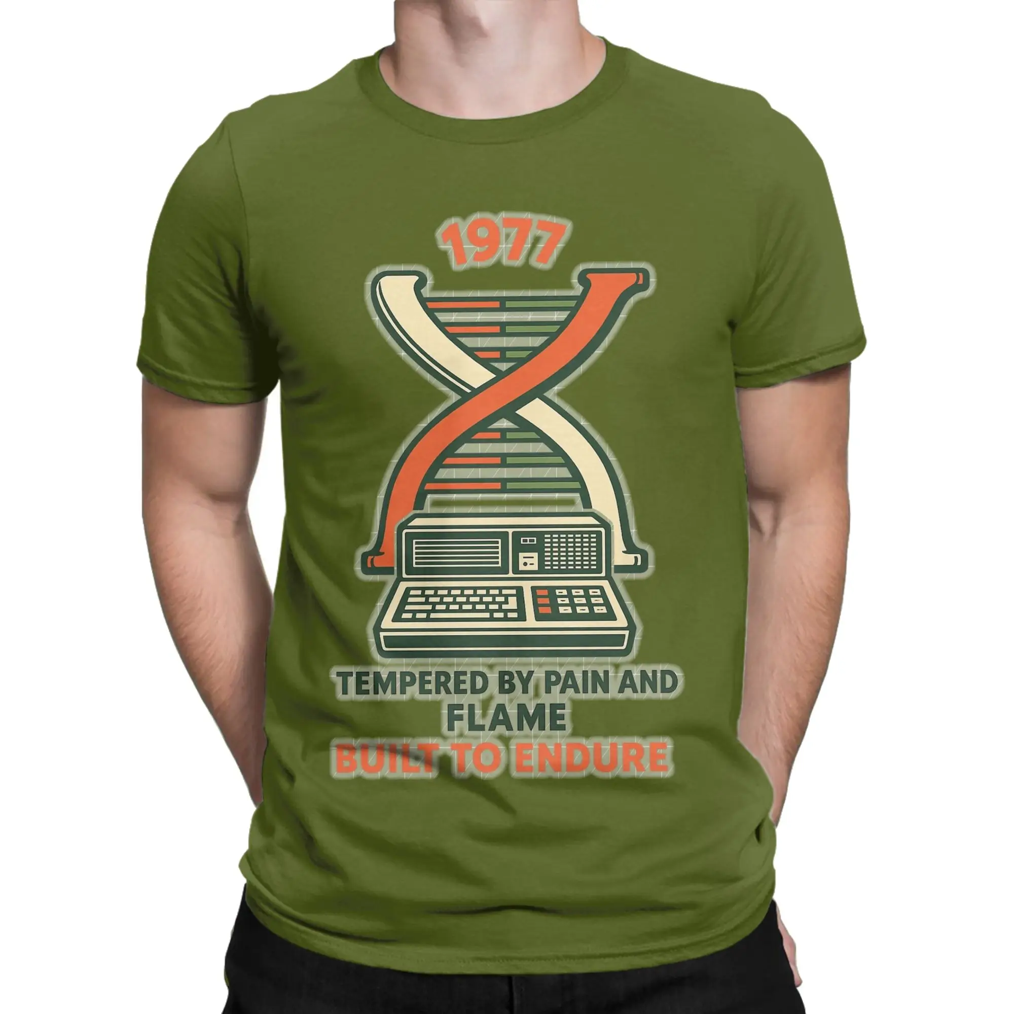 Generation X 1977 Tech Motifs Tshirts Unisex Cotton Tops Novelty  Crewneck Short Sleeve
