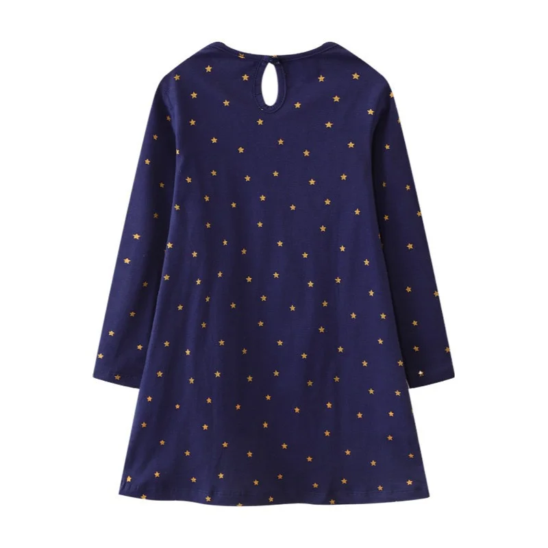2-7T Christmas Deer Long Sleeve Christmas Girls Dresses Deers New Years Party Kids Girls Costume Autumn Winter Frocks Clothing