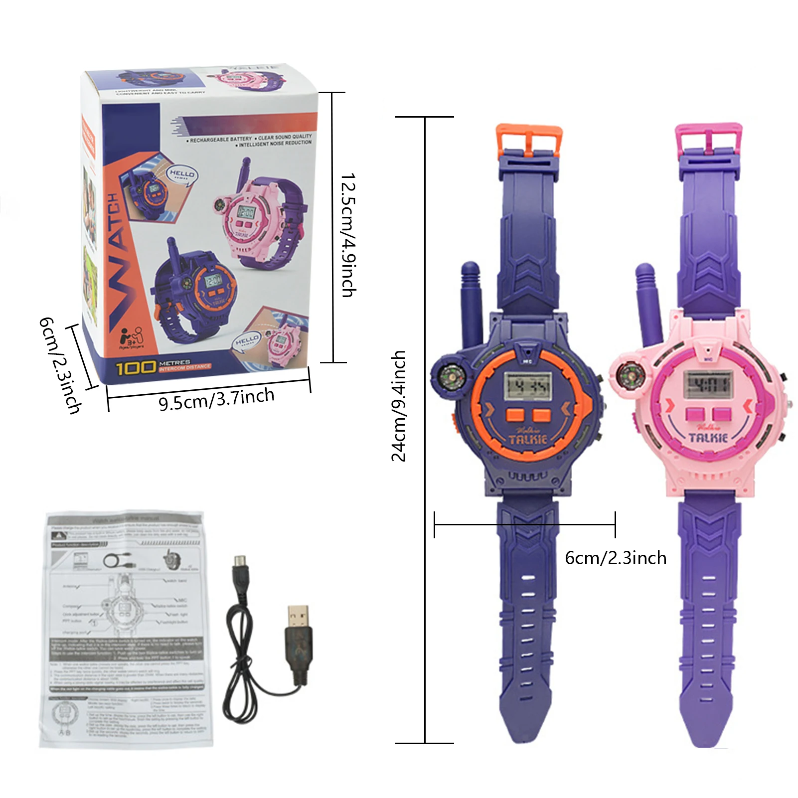 2 pacotes de walkie talkies para crianças, walky talky bidirecional, brinquedos de acampamento ao ar livre, presentes de aniversário para meninas e meninos de 4 a 12 anos