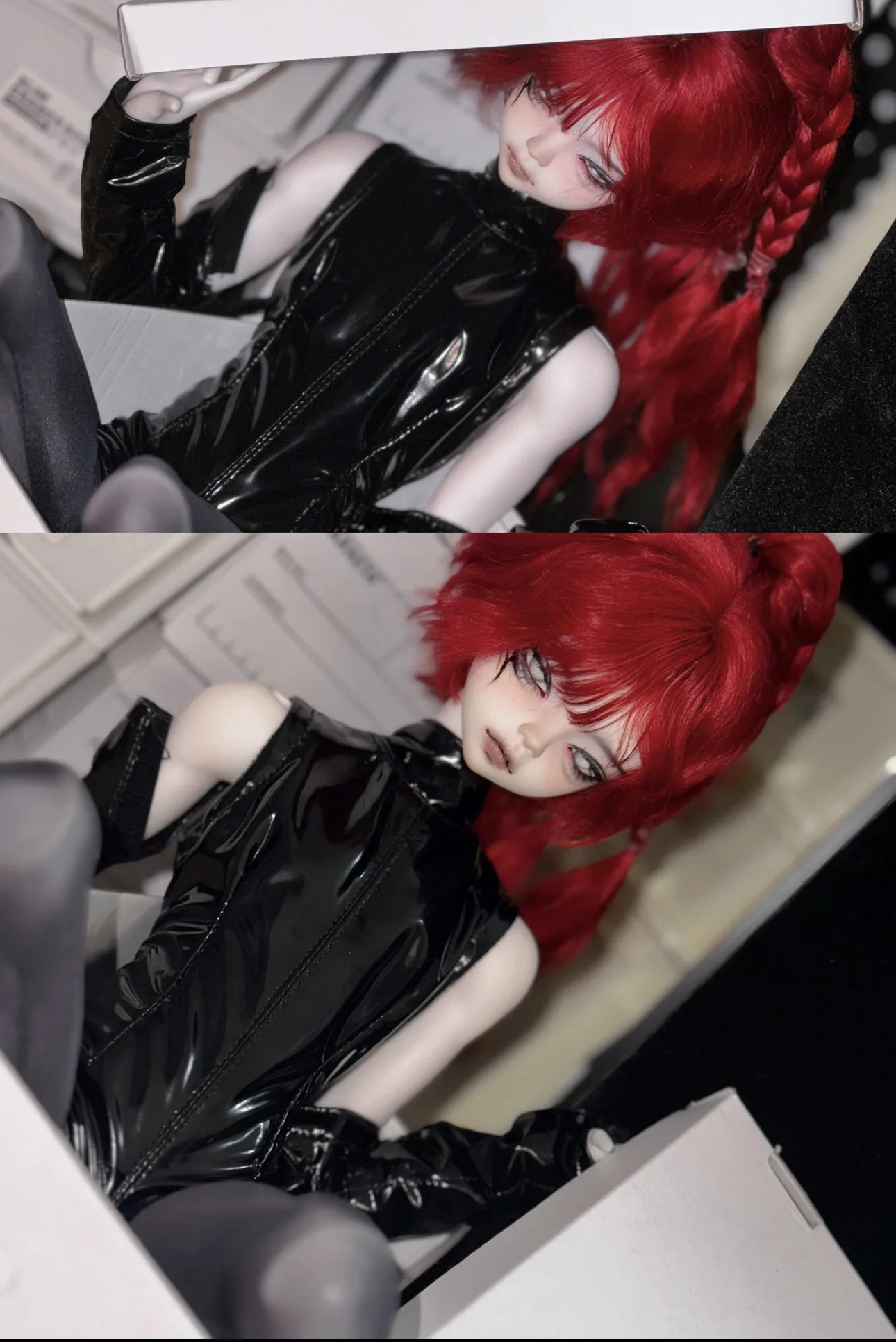 

В наличии: Комплект одежды для куклы BJD 1/4, черно-белый комбинезон, кожаная куртка, аксессуары для куклы 1/4.