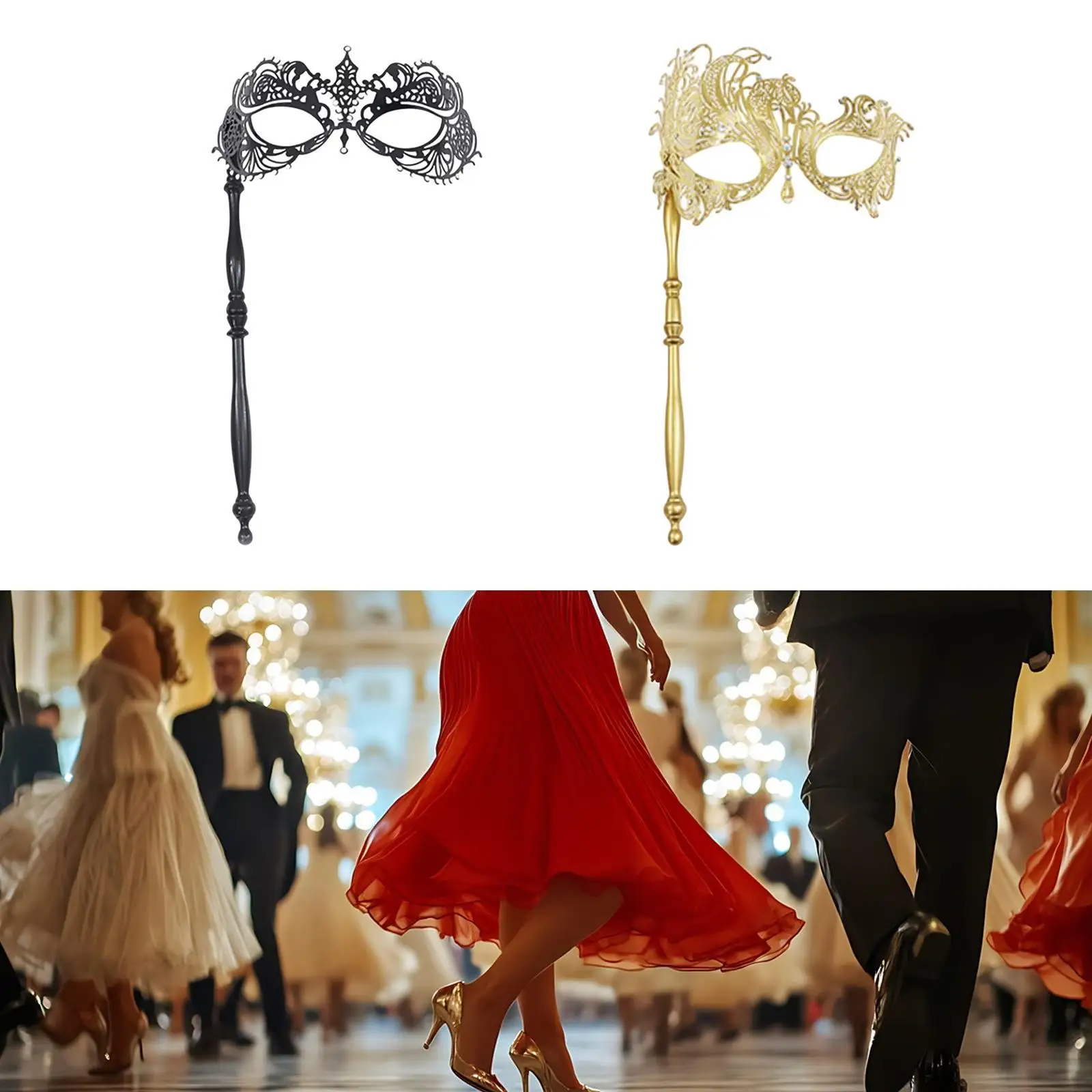 Women Masquerade Mask Metal Party Face Mask for Cosplay Decoration Show