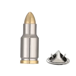 Men's brooch copper material dual color bullet model design suit coat lapel pin hat backpack badge women's jewelry accessories