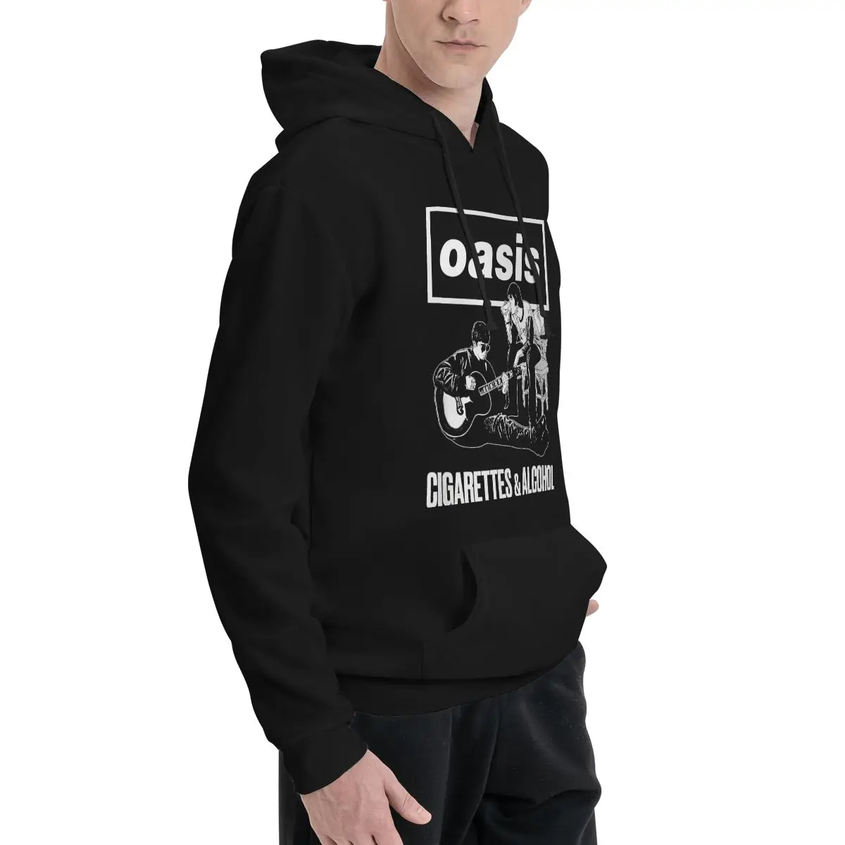 Leisure Hoodies Couple Thin Fleece Sweatshirt Men's Cigarettes And Alcohol Cotton O-Oasis Rock Band Sweatshirt New Pullovers