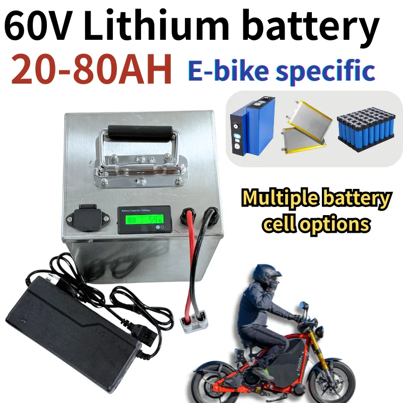 EB-60V 20Ah 30Ah 40Ah 50Ah 60Ah 70Ah 80Ah Литий-ионный аккумулятор 2KW 4KW 3KW 5KW для дома на колесах 3000w мотоцикл + зарядное устройство