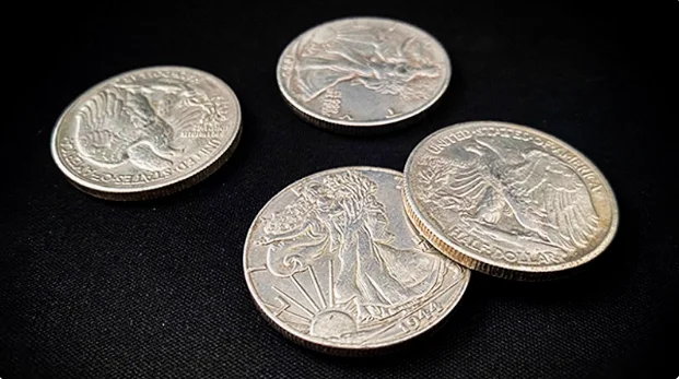 

Space Fall Magic Coins (Walking Liberty) - Professional Close-Up & Street Illusion Set with Amazing Coin Vanishing Effect