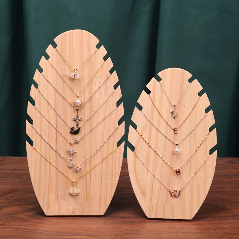 قلادة عرض المجوهرات الصلبة الخشب عداد قلادة عرض موقف منظم المجوهرات