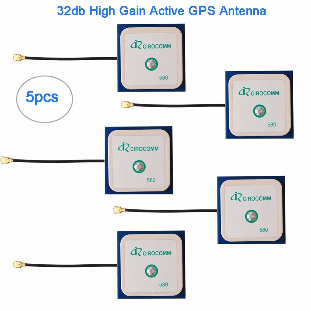 

RCmall 5pcs 32db High Gain GPS Built in Ceramic Active Antenna IPEX 1575.42MHZ RHCP 25x25x2mm