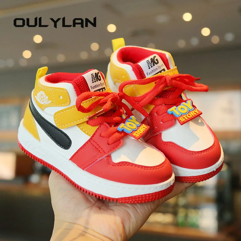 Kids Sports Shoes Spring Autumn Children\'s Board-shoe Boys Casual Sneakers High Top Non Slip Shoes Girls Soft Soled Baby Shoes