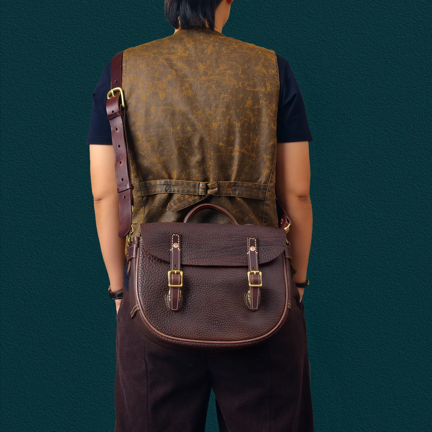 ヴィンテージ風の手作り、高品質な牛革を使用したメンズ・ポスト - Luxury Bags Made In China のレビューと価格