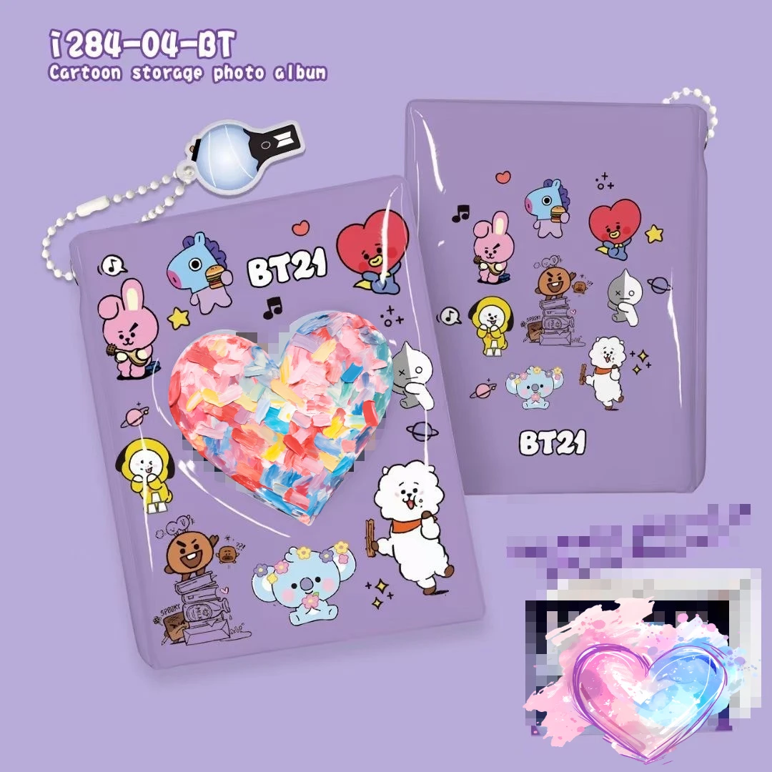 New cute BT21 3-inch Polaroid mini photo album, fan album for idols, cartoon card album, festival gift