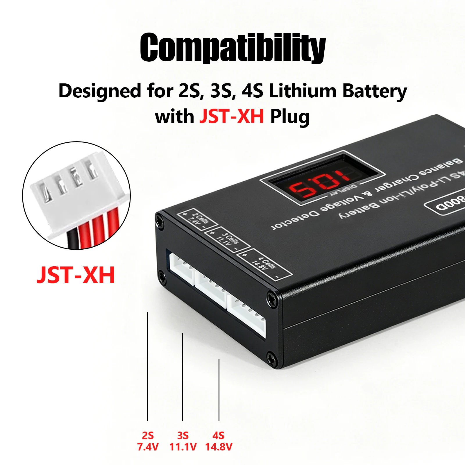 LED display lithium battery charger, including cables and power adapter, suitable for remote control toys and other models view 4