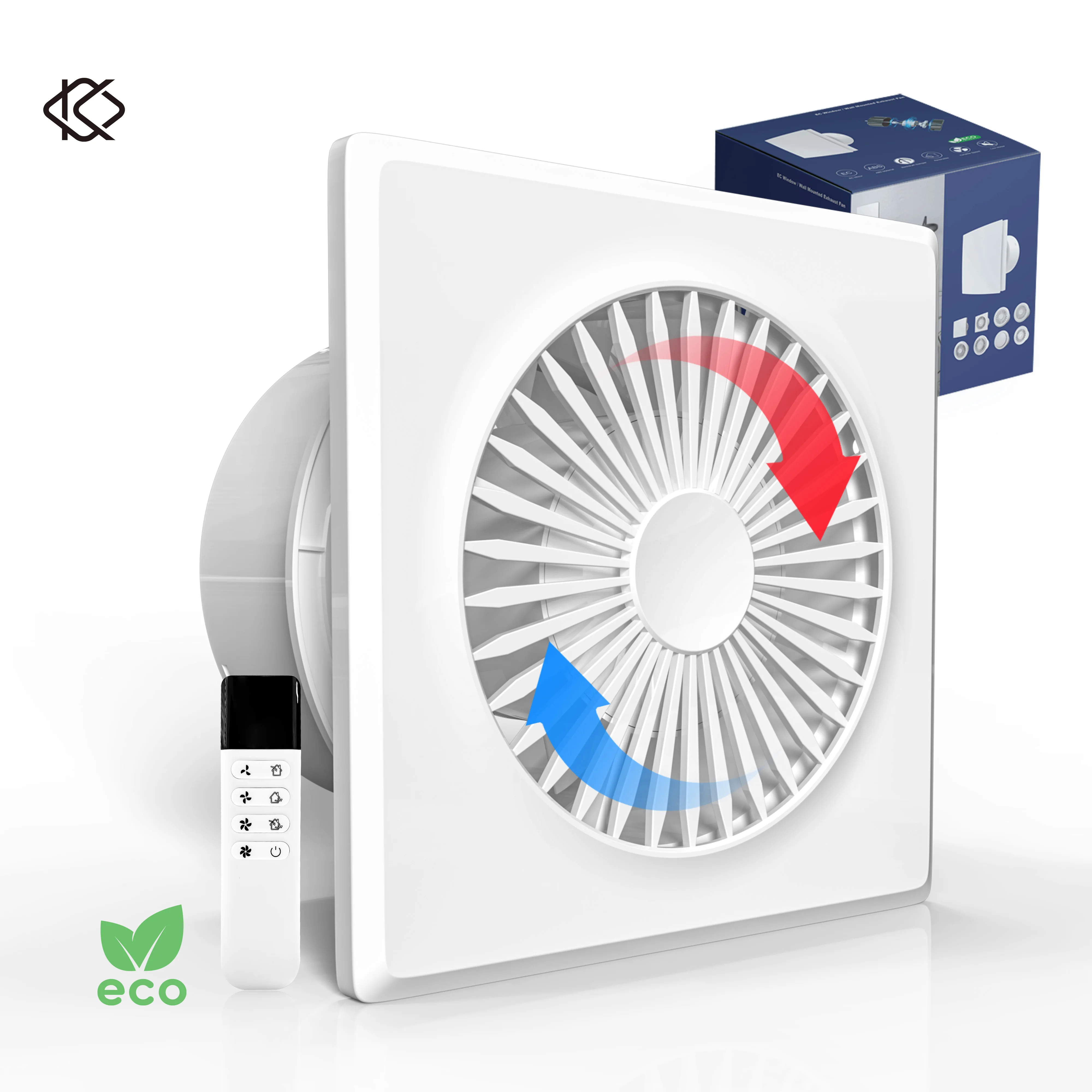 KCvents Reversible Ventilator Fan Exhaust Fan With Remote Control For Bathroom Room Kitchen Wall Mount Home ECO Friendly 4/6in