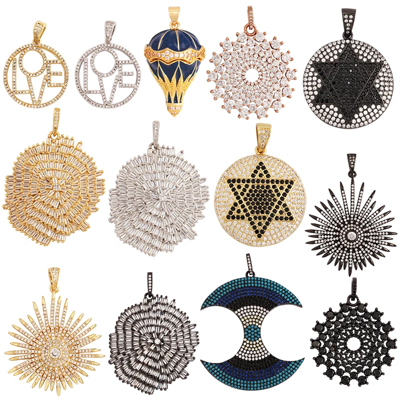 Luxury Minimalist David Six Point Start Cross Love Zircon Pendant,Geometry 18K Gold Plated Jewelry Necklace Supplies L66