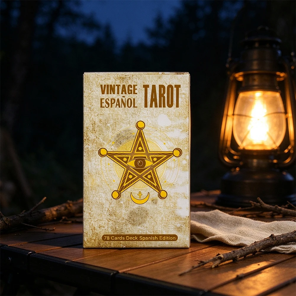 Vintage Español Tarot Cards 78 Cards Spanish Edition Tarot Deck for Divination Fortune‑telling Board Game Family Party Game Gift