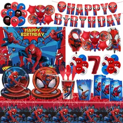 Spiderman Birthday Party Decorations Tableware Balloons Plate Cup Backdrop Kit MARVEL Spiderman Theme Deco Set Boy Favors Supply