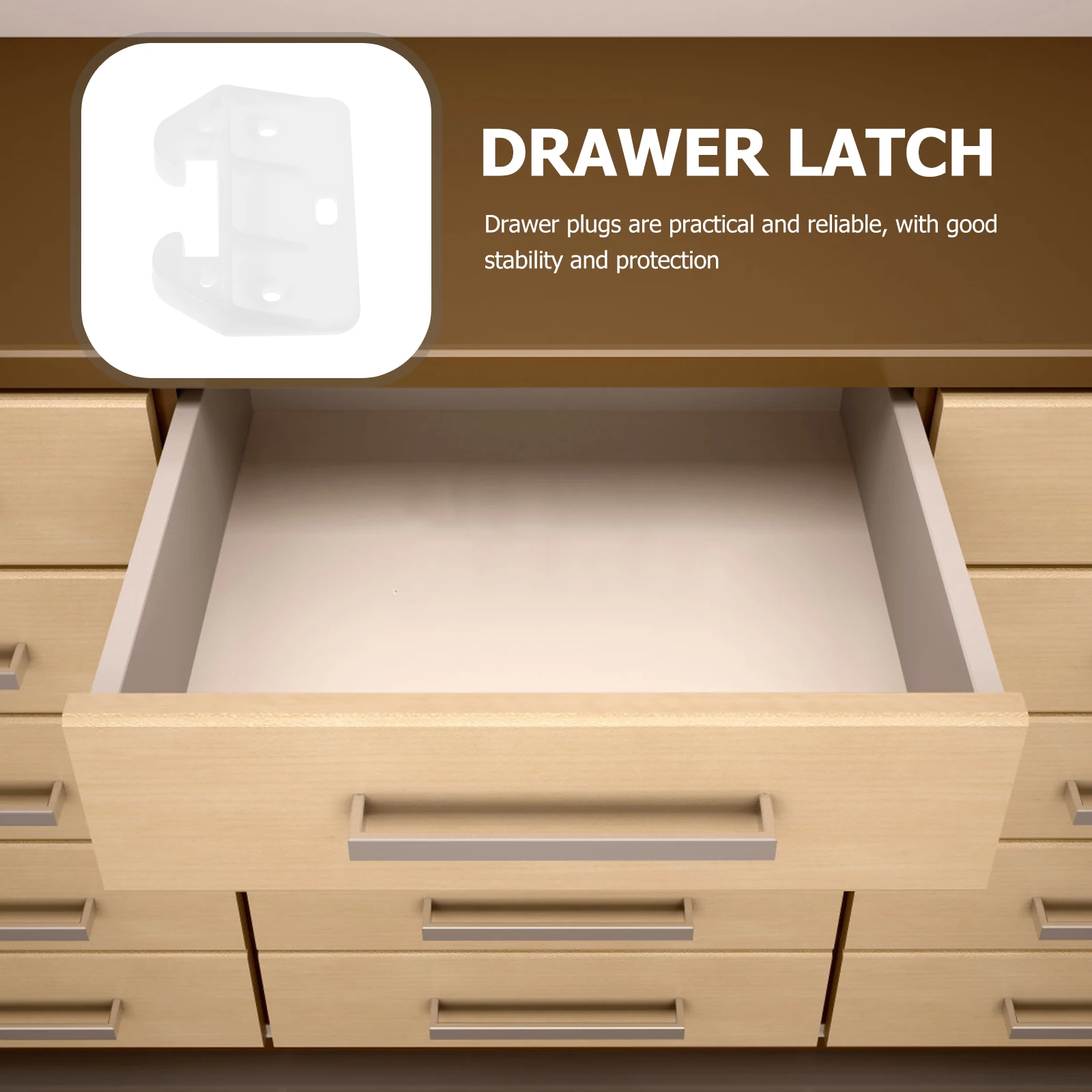 

12 Pcs Drawer Stops Dresser Stoppers Plastic Guides Cabinet Accessories Anti-Slip PP Material Easy Installation Hardware
