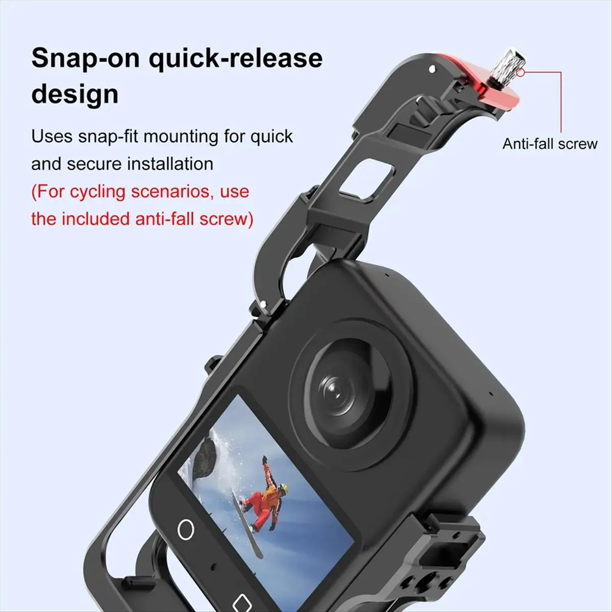 M05K PULUZ Jaula Magnética para Cámara DJI Osmo 360, Marco de Expansión Dual Cold Shoe con Tapa de Lente de Silicona